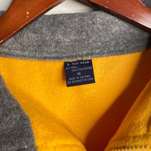 90's vintage yellow and gray sweatshirt with half zipper size medium - Picture 4 of 5